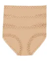 Natori Bliss 3-pack Cotton Blend Briefs In Cafe