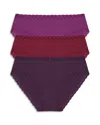 Natori Bliss 3-pack Cotton Blend Briefs In Verbena/dark Cherry/grape