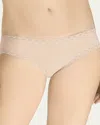 Natori Bliss Lace-trim Bikini Briefs In Brown