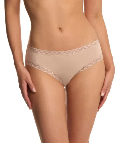 Natori Bliss Lace-trim Cotton Brief Underwear 156058 In Neutral