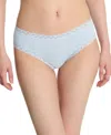 Natori Bliss Lace-trim Cotton Brief Underwear 156058 In Misty Blue