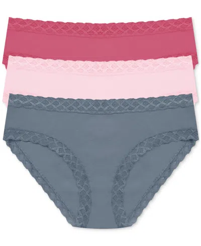 Natori Bliss Lace-trim Cotton Brief Underwear 3-pack 156058mp
