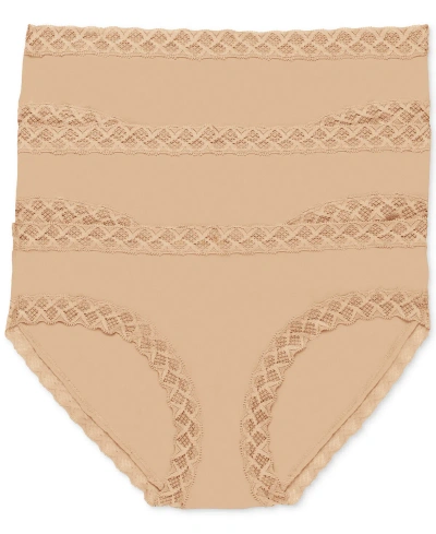 NATORI BLISS LACE-TRIM COTTON BRIEF UNDERWEAR 3-PACK 156058MP