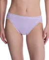 Natori Bliss Lace-trim Cotton French-cut Brief Underwear 152058 In Purple
