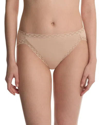 Natori Bliss Lace-trim Cotton French-cut Brief Underwear 152058 In Brown