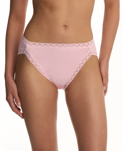 Natori Bliss Lace-trim Cotton French-cut Brief Underwear 152058 In Pink