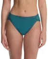 Natori Bliss Lace-trim Cotton French-cut Brief Underwear 152058 In Green