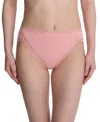Natori Bliss Lace-trim Cotton French-cut Brief Underwear 152058 In Pink