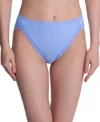 Natori Bliss Lace-trim Cotton French-cut Brief Underwear 152058 In Blue