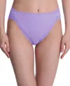 Natori Bliss Lace-trim Cotton French-cut Brief Underwear 152058 In Purple