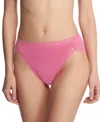 Natori Bliss Lace-trim Cotton French-cut Brief Underwear 152058 In Tulip Pink
