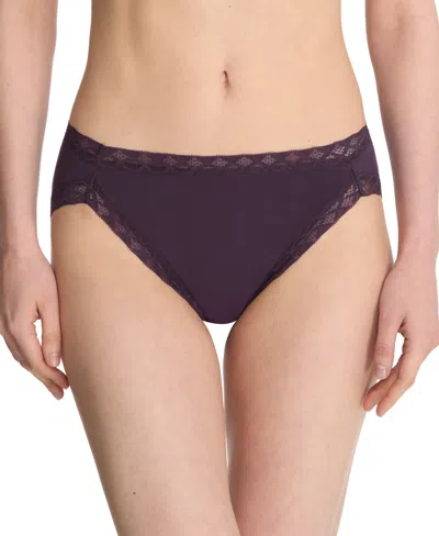 Natori Bliss Lace-trim Cotton French-cut Brief Underwear 152058 In Verbena