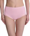 Natori Bliss Lace-trim High Rise Cotton Brief 755058