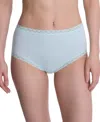 Natori Bliss Lace-trim High Rise Cotton Brief 755058 In Whipped Mint