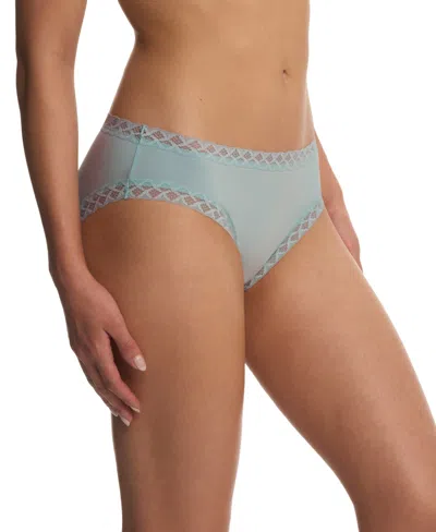Natori Bliss Lace-trim Cotton Brief Underwear 156058 In Gray