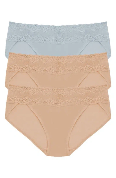 Natori Bliss Perfection 3-pack Bikini Briefs In Bl,caf,caf