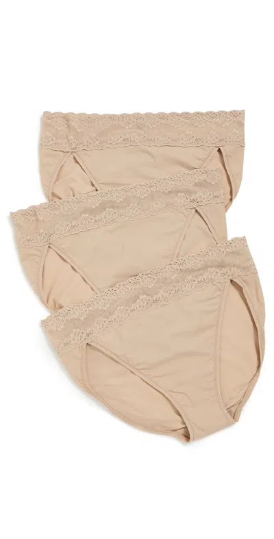 Natori Bliss Perfection French Bikini 3-pack Cafe In Brown
