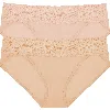Natori Bliss Perfection Lace Trim One Size Bikini Brief 2-pack
