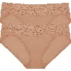 Natori Bliss Perfection Lace Trim One Size Bikini Brief 2-pack