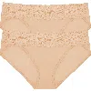 Natori Bliss Perfection Lace Trim One Size Bikini Brief 2-pack In Brown