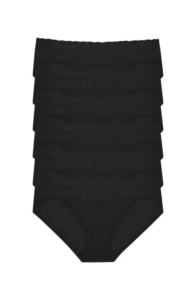 Natori Bliss Supima Cotton Full Brief 6-pack In Black