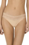 Natori Bliss Perfection Lace Trim One Size Thong 5-pack In Neutral