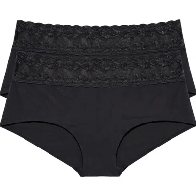 Natori Bliss Perfection One Size Boyshort 2-pack In Black