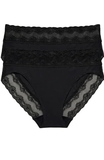 Natori Bliss Perfection One Size French Cut 2-pack In Black
