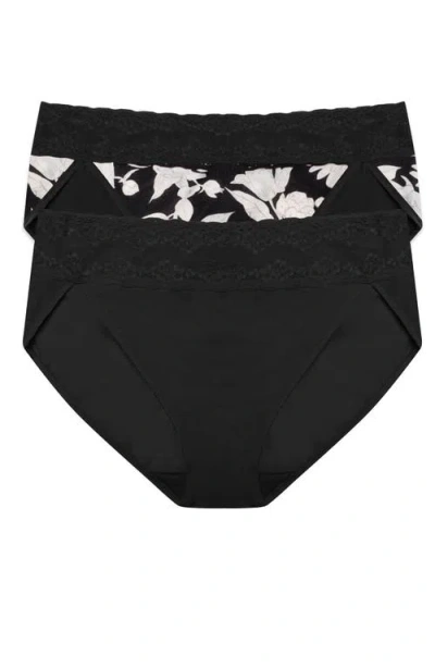 Natori Bliss Perfection One Size French Cut Brief 2-pack In Black