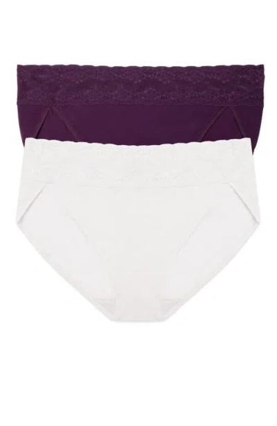 Natori Bliss Perfection One Size French Cut Brief 2-pack In Purple