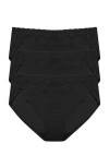 Natori Bliss Perfection One Size French Cut Brief 3-pack In Black