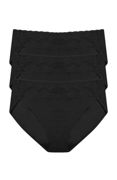 Natori Bliss Perfection One Size French Cut Brief 3-pack In Black