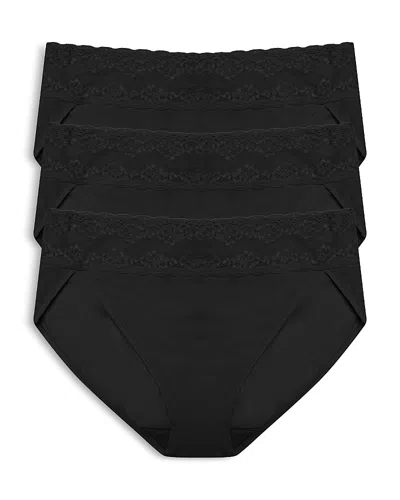 Natori Bliss Perfection One Size French Cut Brief 3-pack In Black
