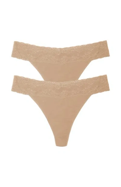 Natori Bliss Perfection One Size Thong 2-pack In Neutral