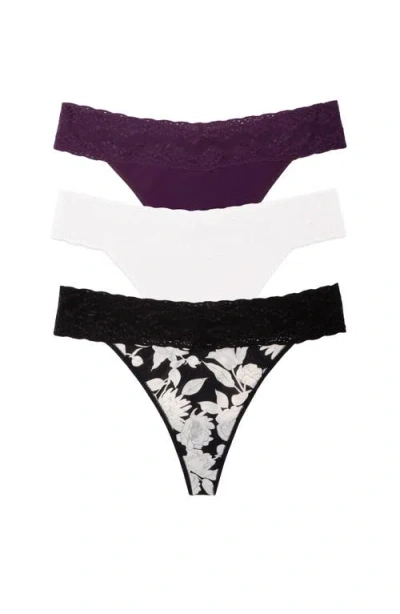 Natori Bliss Perfection One Size Thong 3-pack In Multi