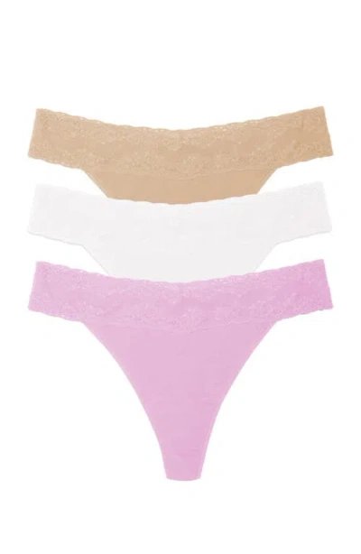 Natori Bliss Perfection One Size Thong 3-pack In Multi