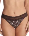 Natori Women's Bliss Perfection Thong In French Roast Leopard Print