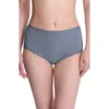 Natori Bliss Lace-trim High Rise Cotton Brief 755058 In Blue