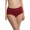Natori Bliss Stretch Cotton Full Briefs In Red