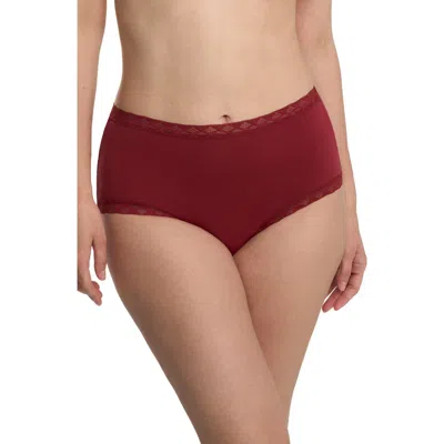 Natori Bliss Stretch Cotton Full Briefs In Red
