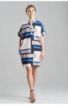 Natori Block S/s Caftan Dress In Imperial Blue
