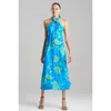 Natori Bloom Halterneck Dress In Blue