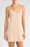 Natori Body Doubles Lace Trim Chemise In Brown