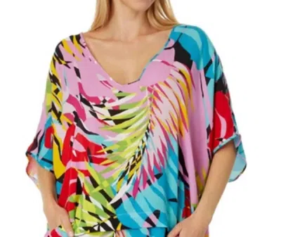 Natori Bora Bora Tunic Caftan Top In Pink Multi