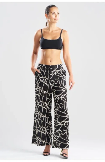 Natori Butterfly Embroidery Pants In Black