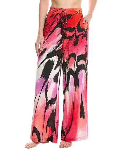Natori Butterfly Linen-blend Pant In Multi
