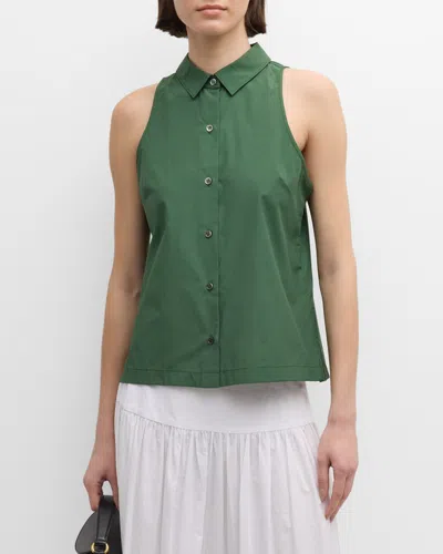 Natori Button-down Techno Poplin Vest In Green