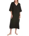Natori V Neck Cotton Caftan In Black