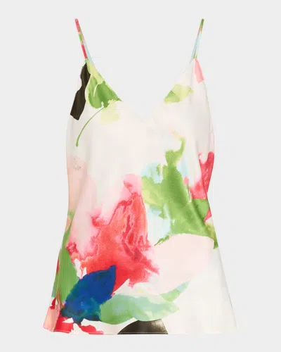 Natori Calypso Floral-print Charmeuse Pajama Set In Multi