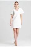 Natori Canvas Short Sleeve Sheath Dress In White